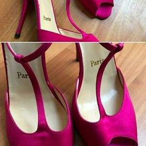 Loubutin satin heels